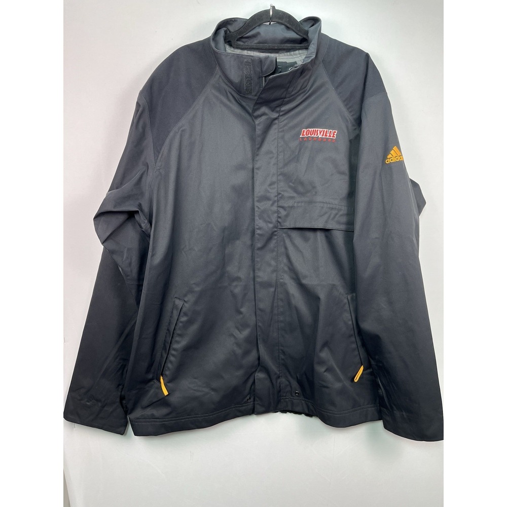 Adidas ClimaProof Louisville Cardinal Lacrosse Jacket Men XL Black Full Zip NCAA